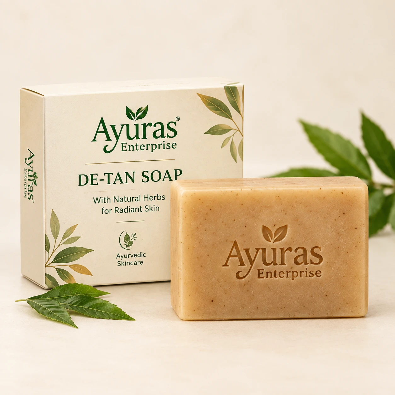 Ayuras De-Tan Soap | Herbal Ayurvedic Bath Soap with Natural Herbs | Daily Cleansing Soap for Fresh, Radiant-Looking Skin | 100g